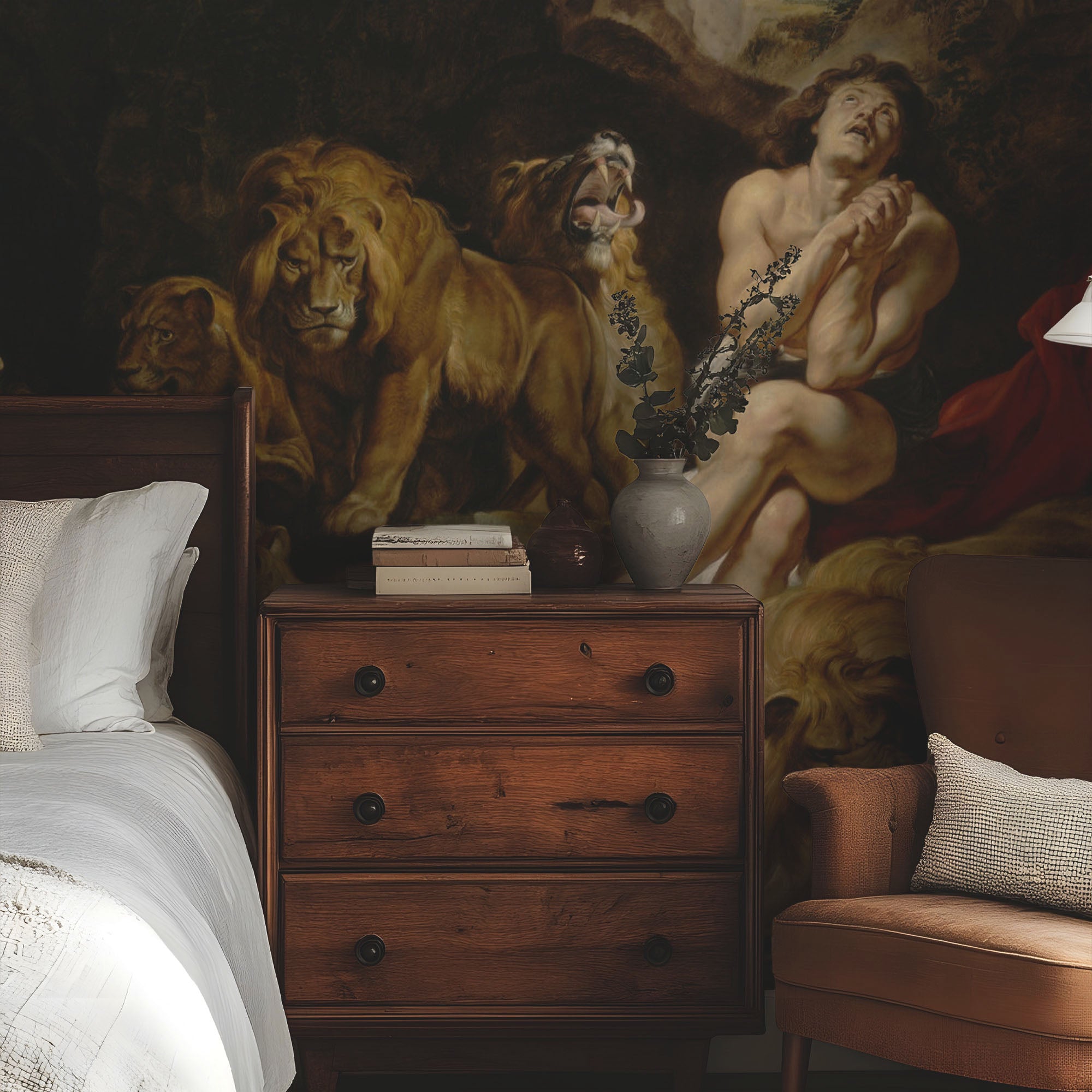 Wall Mural - Classic Dramatic Oil Painting - Removable Vinyl (Peel & Stick) - Made to Measure