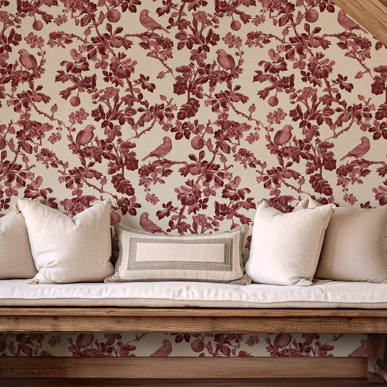 Wall Mural - Floral Bird - Traditional Wallpaper (Paste-the-wall) - Made to Measure