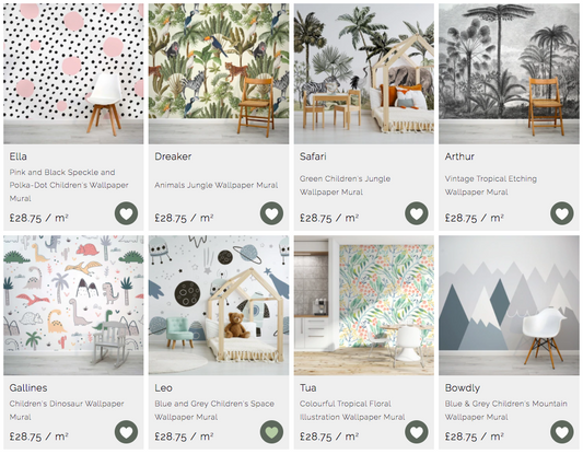 Just some of the extensive design range available at WallpaperMural.com