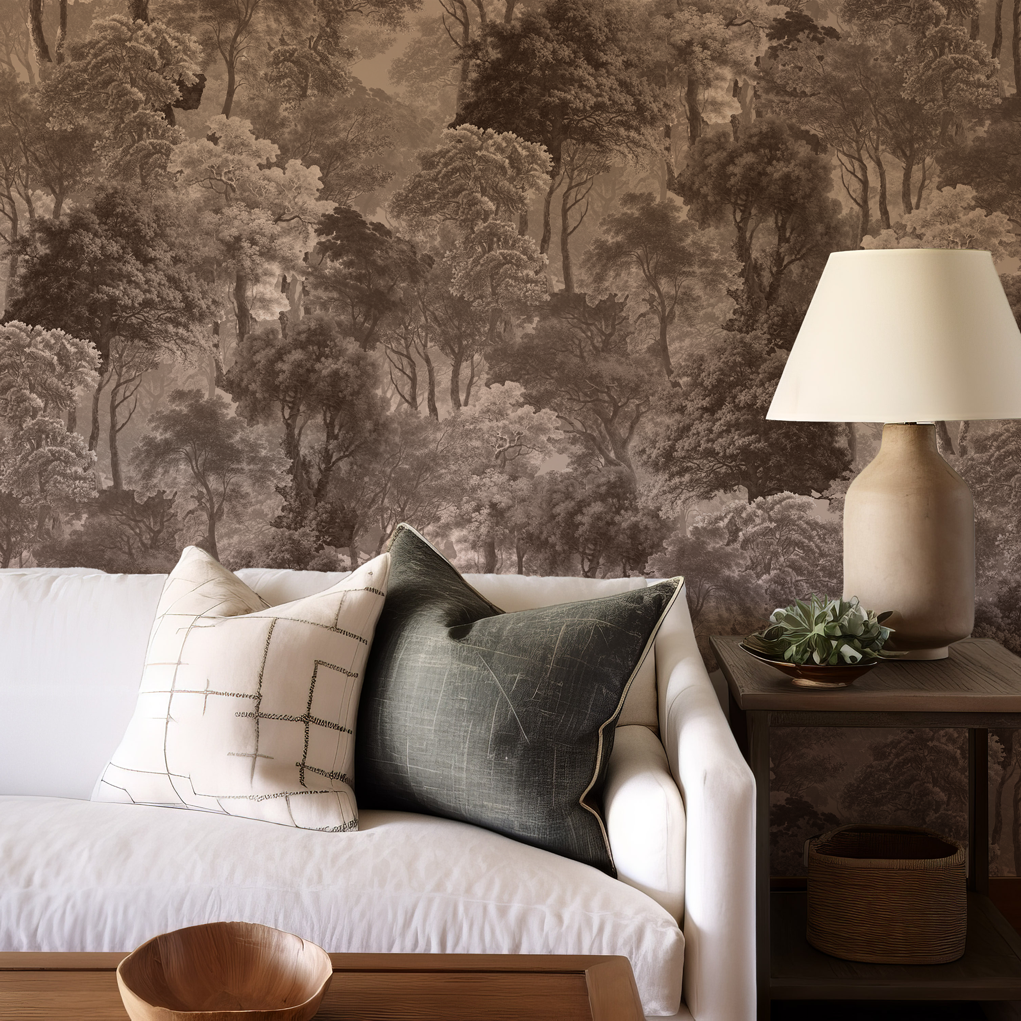 Wall Mural - Treescape Forest Collage Pattern - Removable Vinyl (Peel & Stick) - Made to Measure