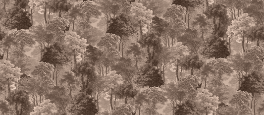 Pattern of trees in a forest with a sepia tone