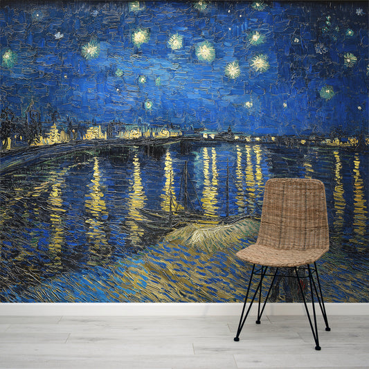 Starry Night Over The Rhone By Van Gogh In Room On The Wall With Chair