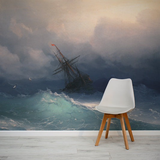 Stormbound Wallpaper In Room With Grey Chair