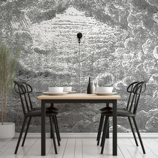 Theo Mono In Dining Room With Black Tables And Chairs With Wooden Table Top