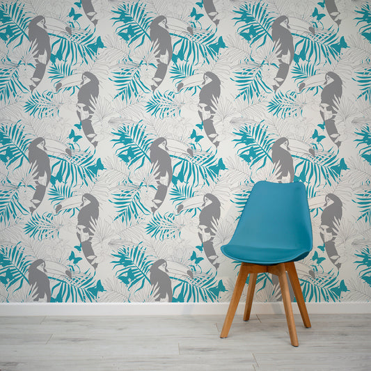 Toco Wallpaper In Room With Blue Chair