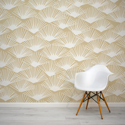 Tropical Breeze Sand Wallpaper In Room with White Chair