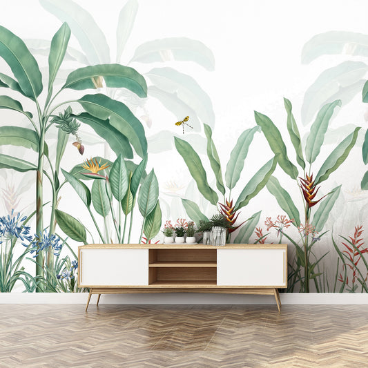 Tropical Delight Wallpaper In Open Room WIth Coffee Table