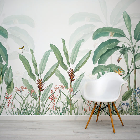 Tropical Delight Wallpaper In Room With White Chair