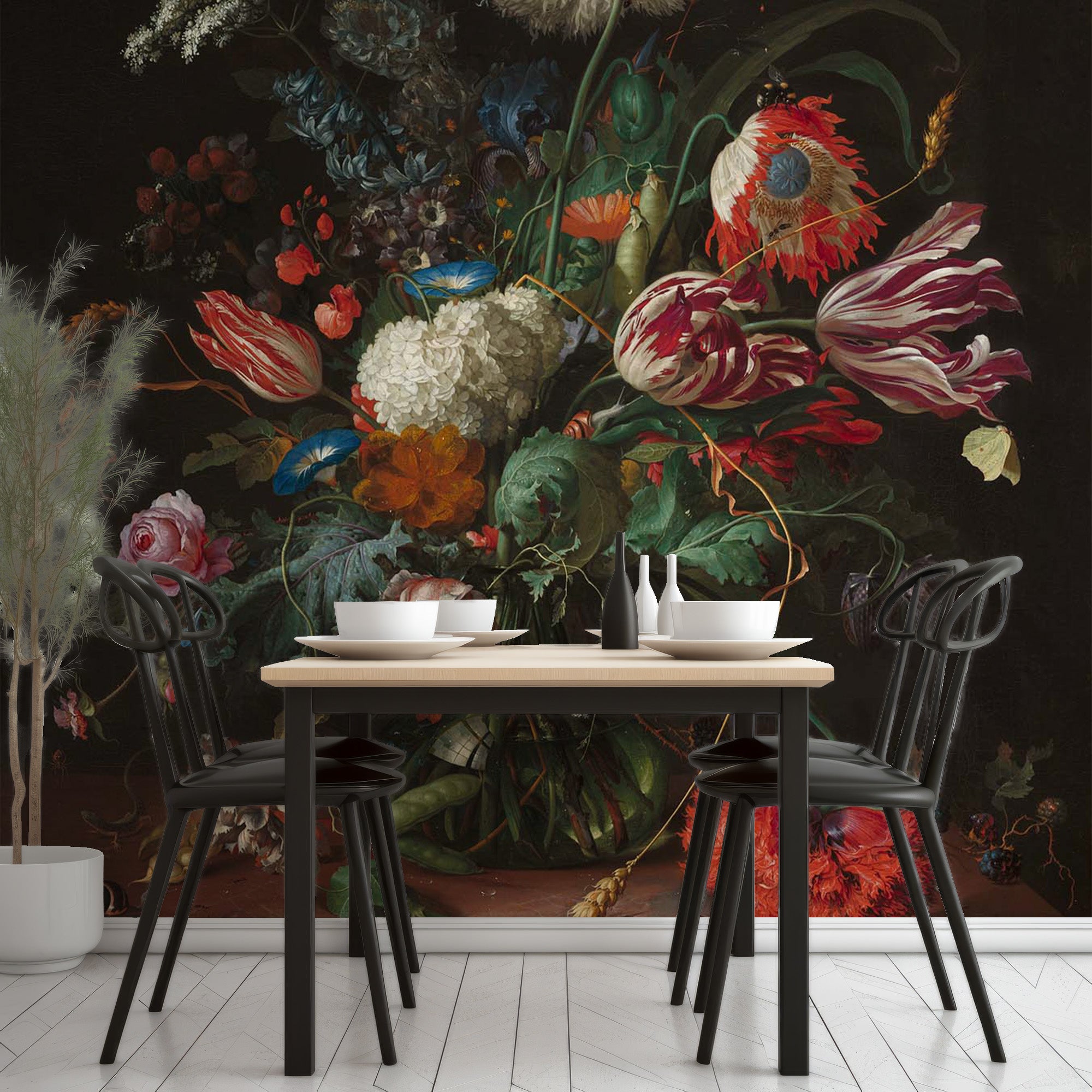 Wall Mural - de Heem Vase of Flowers Oil Painting - Removable Vinyl (Peel & Stick) - Made to Measure