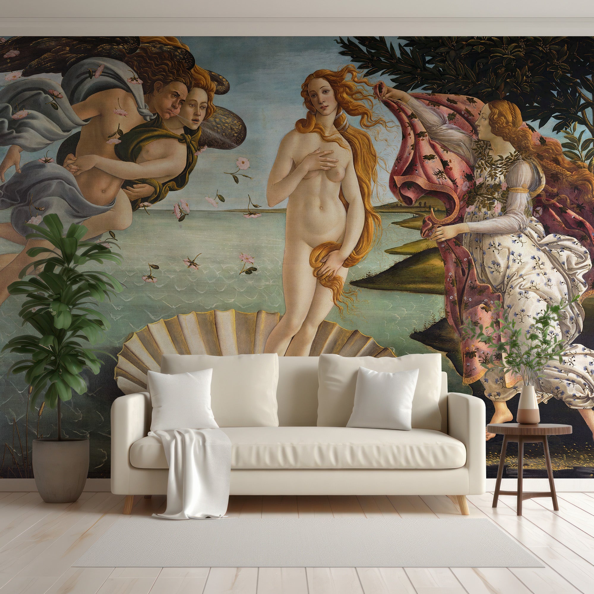 Wall Mural - The Birth Of Venus 1485 Historical Oil Painting - Traditional Wallpaper (Paste-the-wall) - Made to Measure
