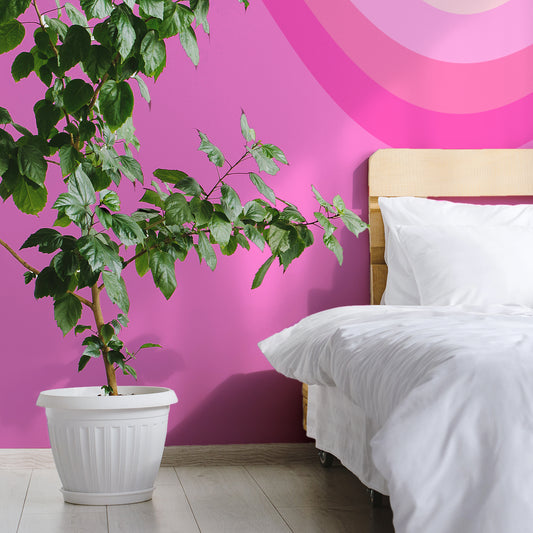 Wiggle Barbie Wallpaper In Bedroom With Large Green Plants