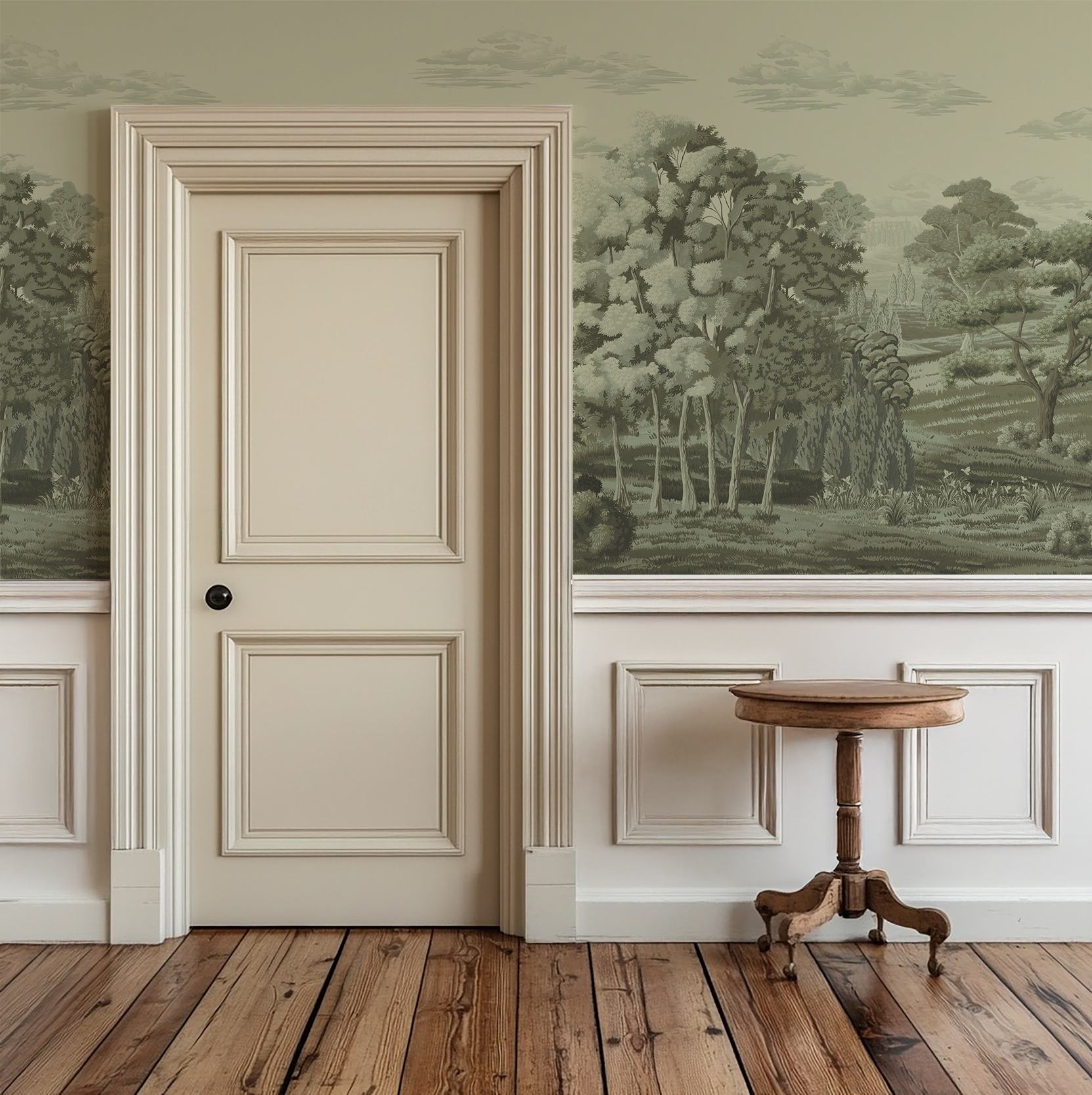 Wall Mural - Green Countryside - Traditional Wallpaper (Paste-the-wall) - Made to Measure
