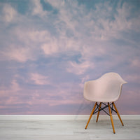 Wispy Wallpaper In Room With Pink Chair