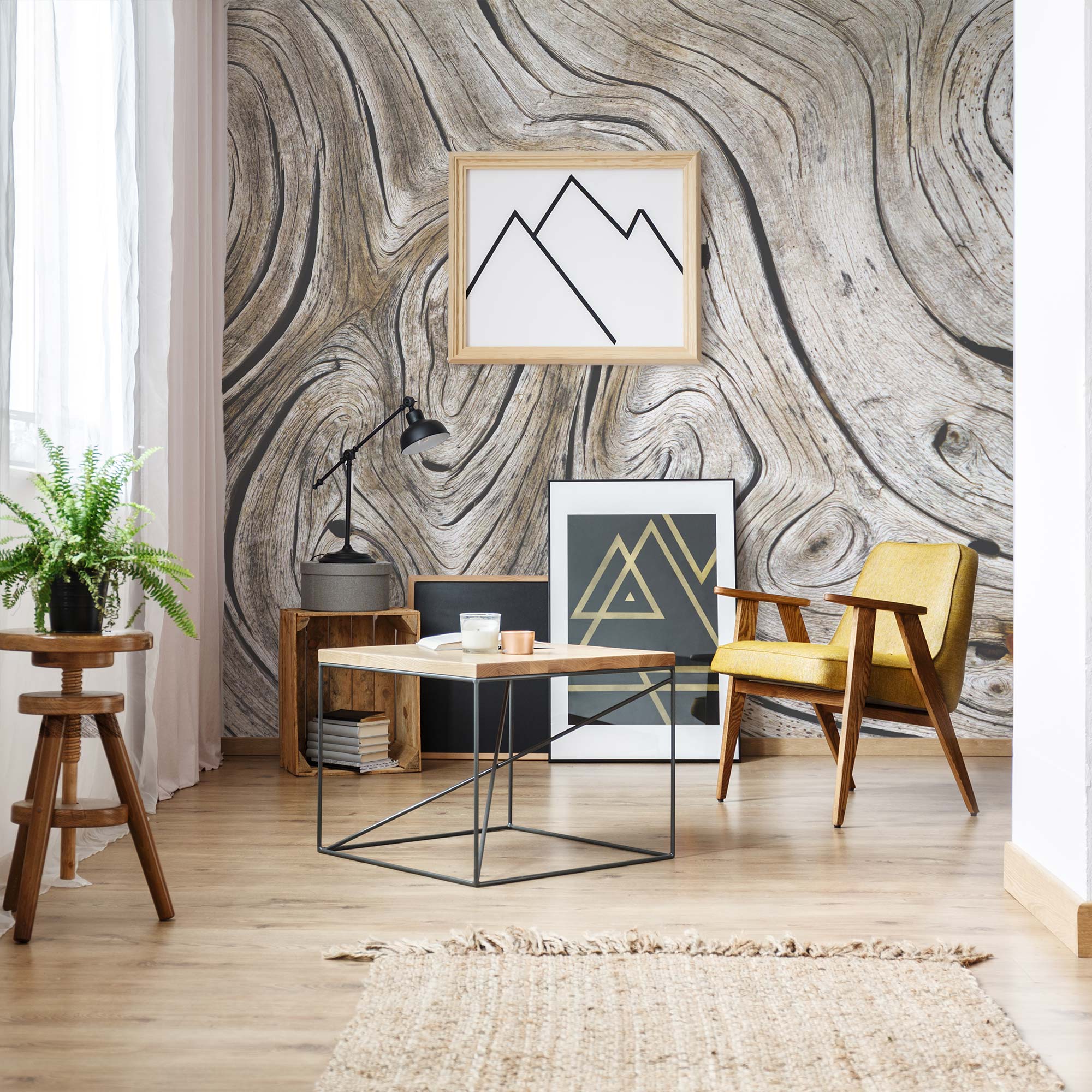 Wall Mural - Realistic Wood Effect Scandinavian Style - Removable Wallpaper (Peel & Stick) - Made to Measure