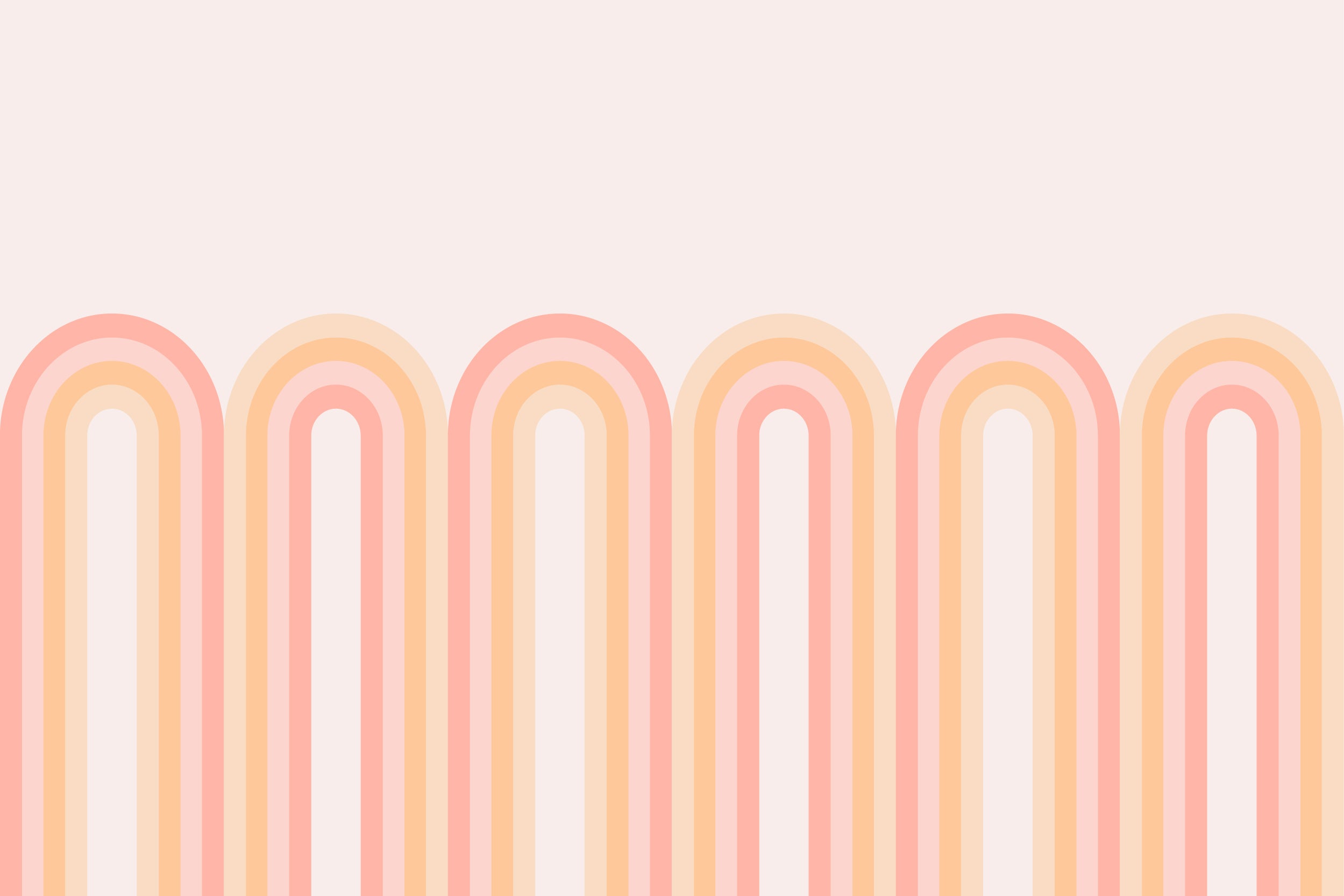 Archie Peach - Yellow & Pink Repeat Arches Wallpaper Mural Full Artwork