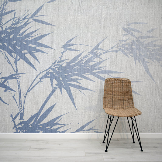 Bamboo Wallpaper Mural with Rattan Chair