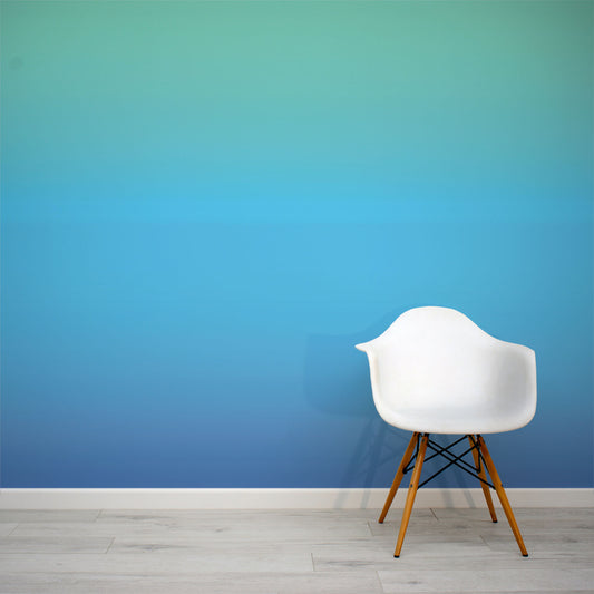 Green and Blue Ombre Gradient Wall Mural by WallpaperMural.com