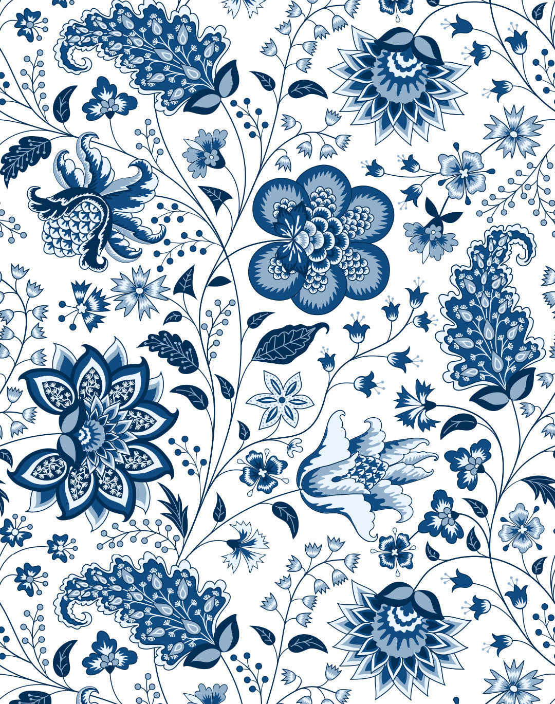 Chai Darjeeling - Paisley Flower Pattern Wallpaper