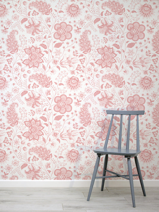 Chai Rosehip - Paisley Flower Pattern Wallpaper