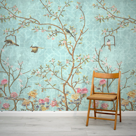 Chinoiserie Pattern Wallpaper, Customised Room Walls, Customised