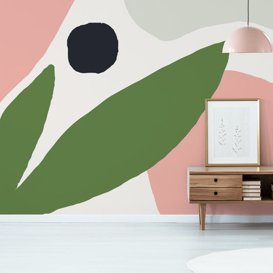 Chloe Wallpaper Mural with a sideboard to the right hand side | WallpaperMural.com