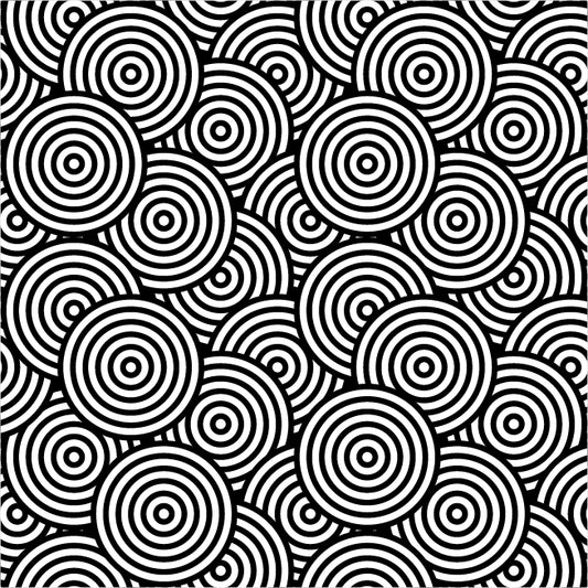 Circles - Black & White Optical Illusion Wallpaper Mural Full Artwork