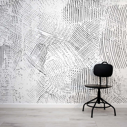 Correver black and white abstract texture wall mural wallpaper by WallpaperMural.com