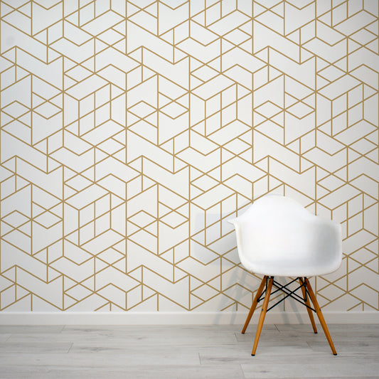 Rhombus Geometric Lines Art Deco Wallpaper Mural