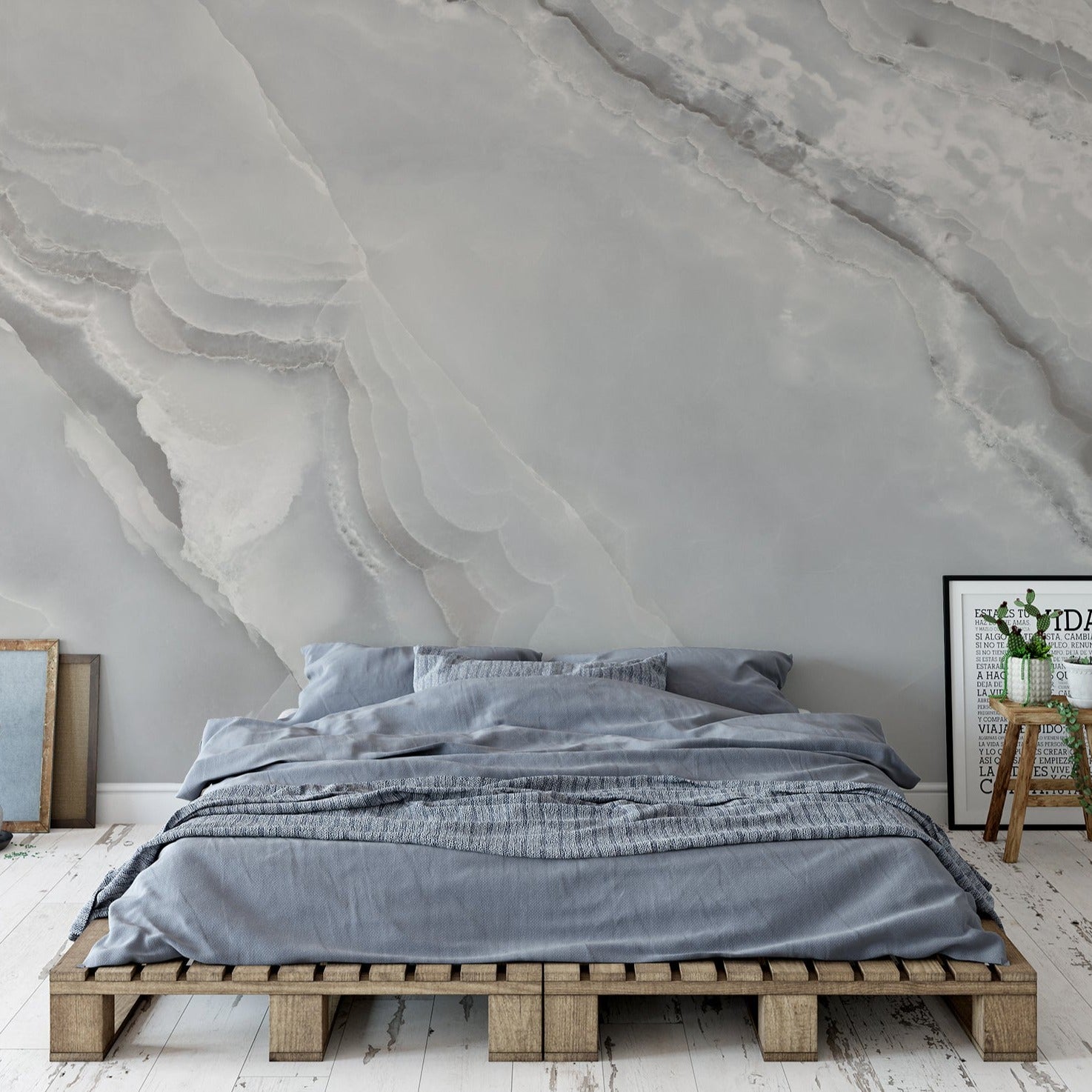 Wall Mural - Grey Marble - Traditional Wallpaper (Paste-the-wall) - Made to Measure