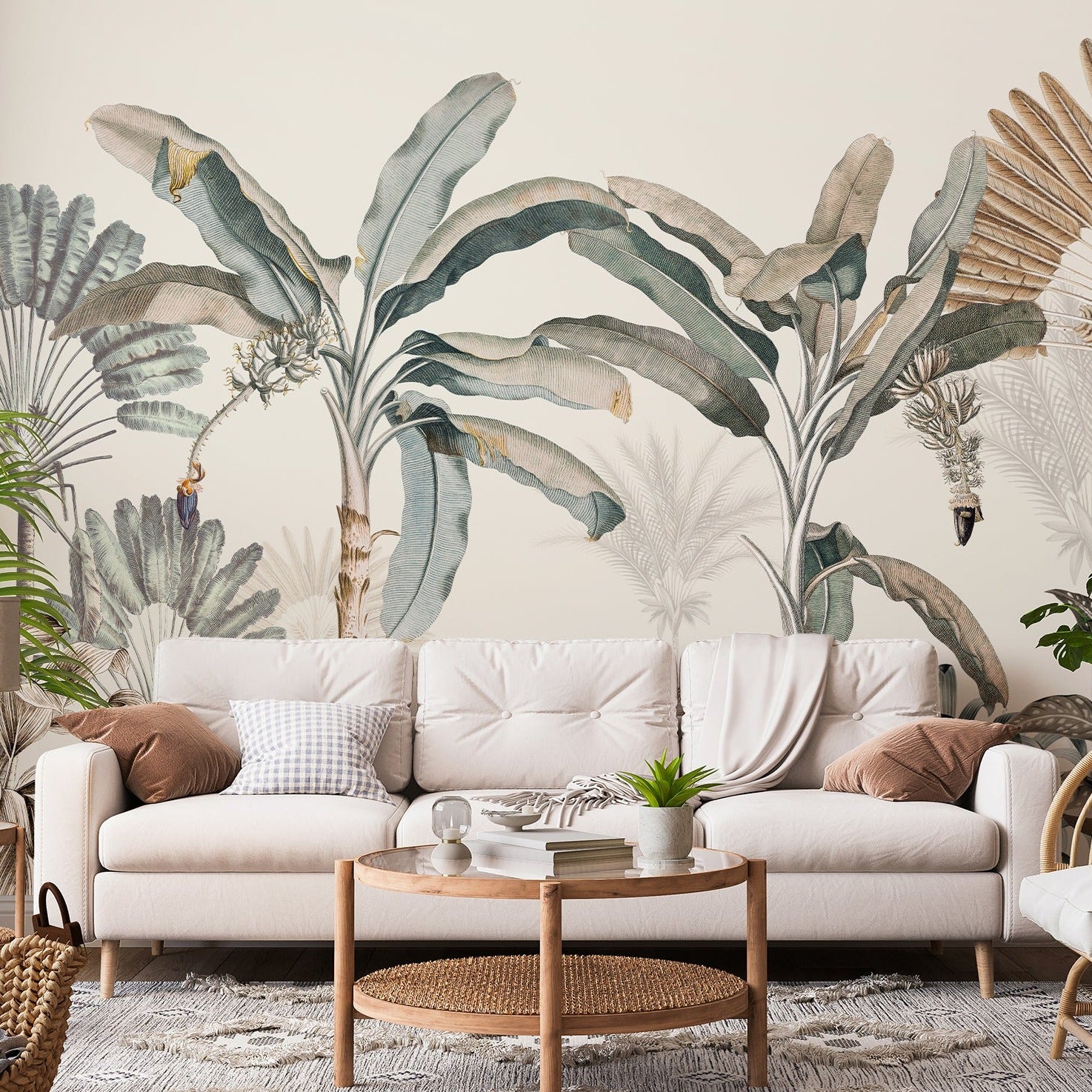 Wall Mural - Vintage Green Gold Jungle - Removable Wallpaper (Peel & Stick) - Made to Measure