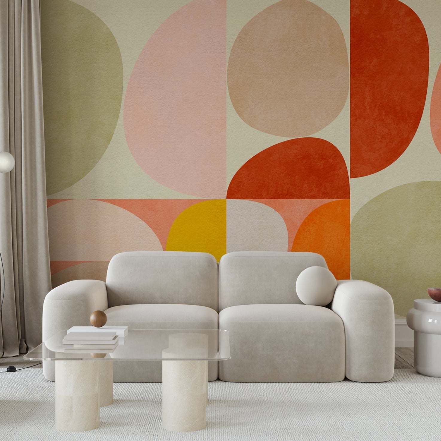 Wall Mural - Modernistic Bauhaus Abstract Shapes - Traditional Wallpaper (Paste-the-Wall) - Made to Measure