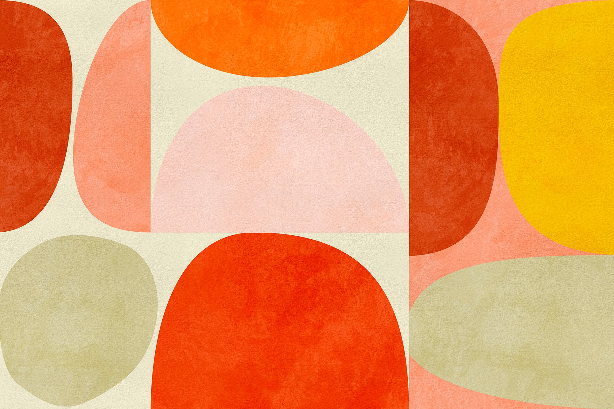 Frederike - Colourful Bauhaus Abstract Shapes Wallpaper