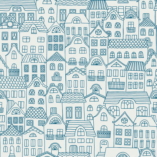Hygge – Fototapete Kleine Häuser mit Muster