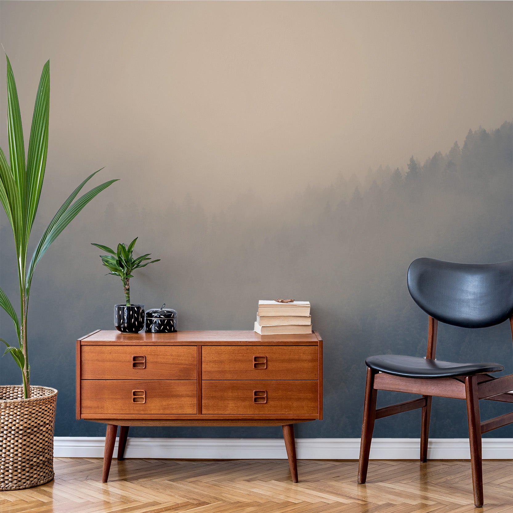 Wall Mural - Cloudy Forest - Traditional Wallpaper (Paste-the-Wall) - Made to Measure