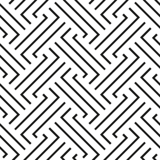 Jigu Black and White Geometric Pattern Full Artwork