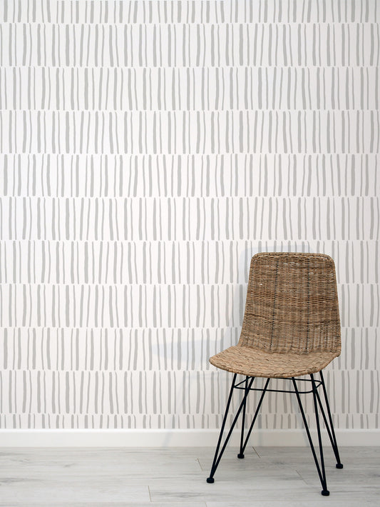 Grey scandinavian line wallpaper