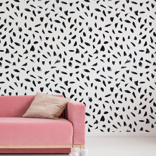 Mia wallpaper mural with a Pink sofa in front | WallpaperMural.com