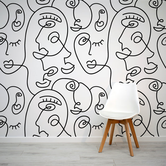 Moxie - Abstract Face Art Wallpaper Mural