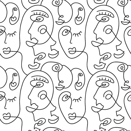 Moxie – Abstrakte Gesichtskunst-Tapeten-Wandmalerei