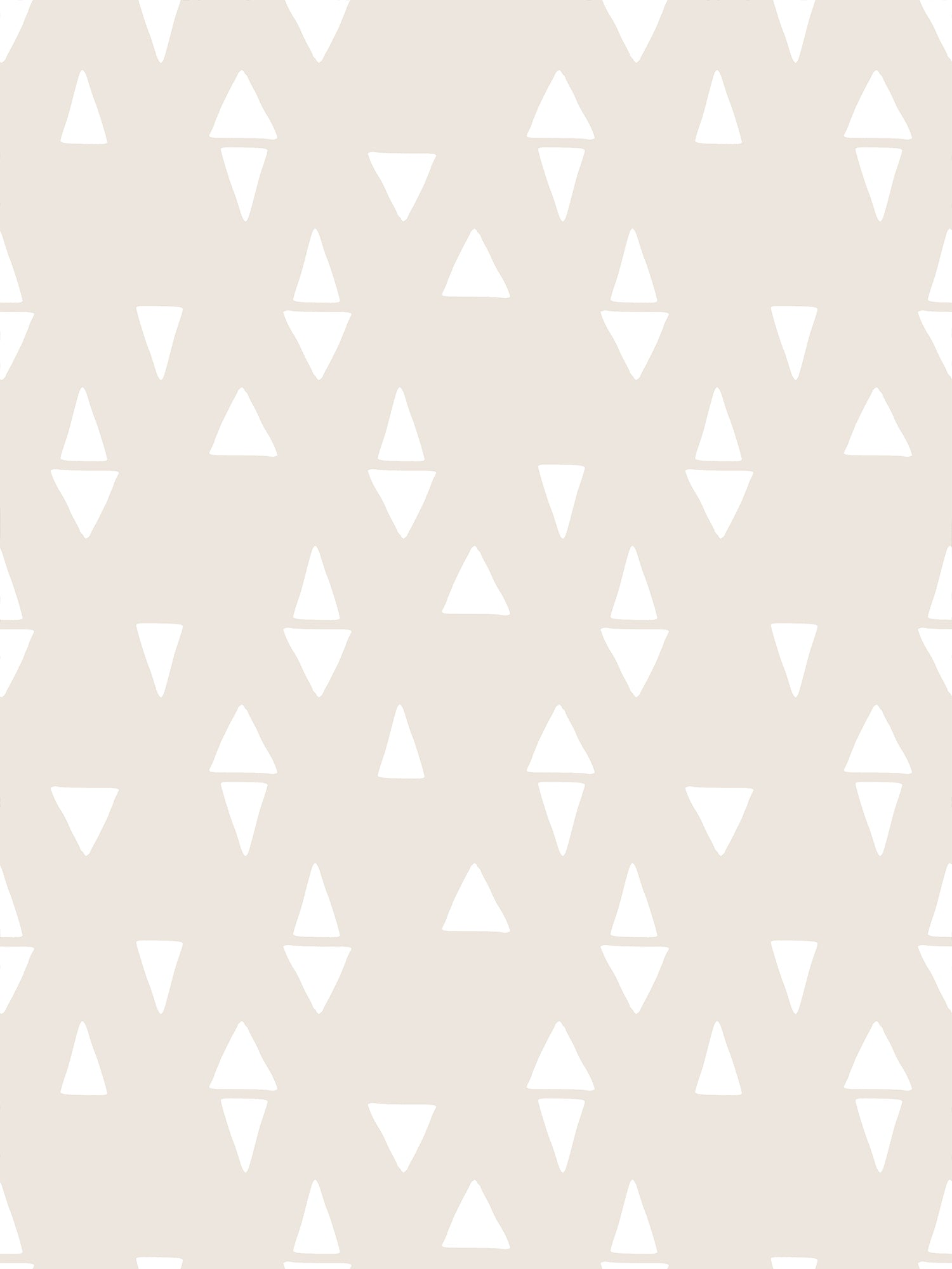 Nude & White Scandi Geometric Triangle Pattern Wallpaper Artwork by WallpaperMural
