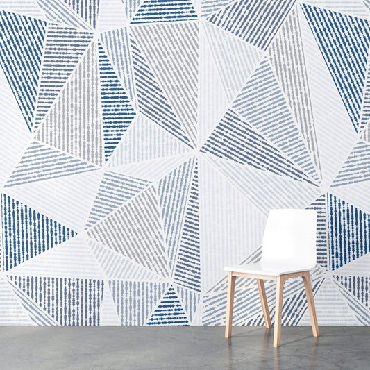 Okeley wallpaper mural with a White wooden chain in front | WallpaperMural.com
