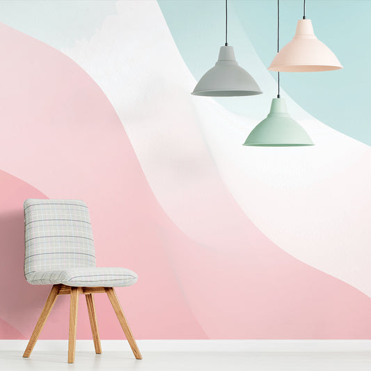 Olivia – 3D-Tapeten-Wandbild in rosa und blauen Pastelltönen