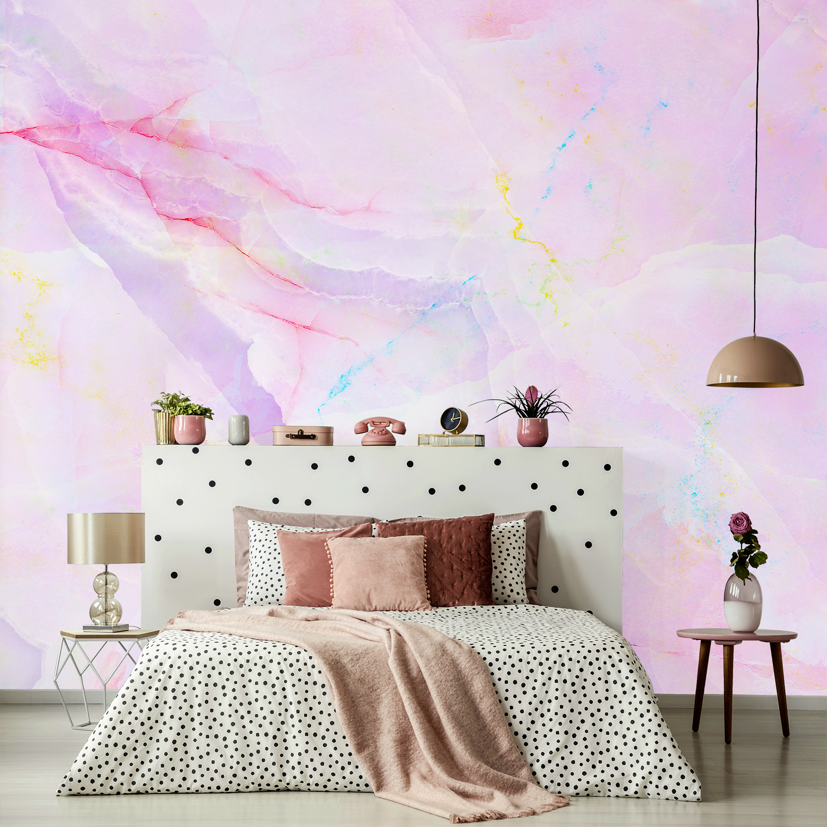 Wall Mural - Colourful Marble - Traditional Wallpaper (Paste-the-wall) - Made to Measure