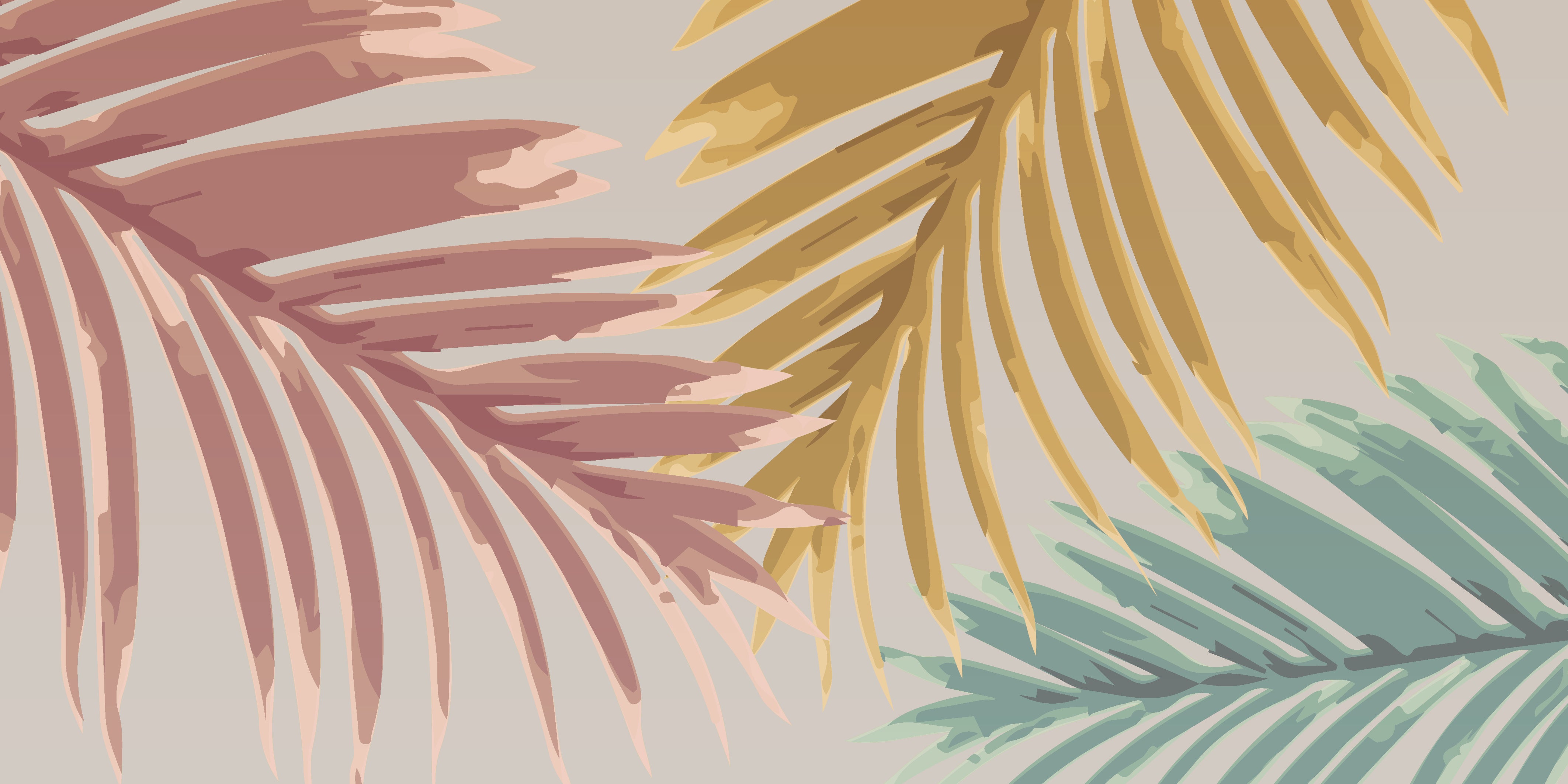 Ravina Colourful Palm Leaves Wallpaper Mural Full Artwork