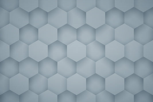 Senary - Mural Hexágono 3D Azul-Gris
