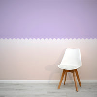 Scallops Snowy Wallpaper Mural with White Chair