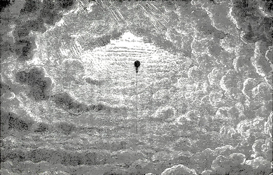 Theo Mono – Schwarzweißer geätzter Heißluftballonhimmel Fototapete