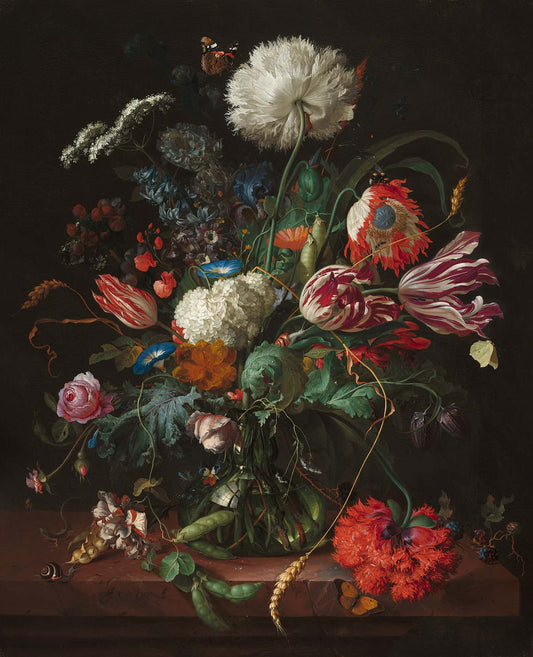 Vase of Flowers - de Heem Vase of Flowers Oil Painting Wallpaper Mural
