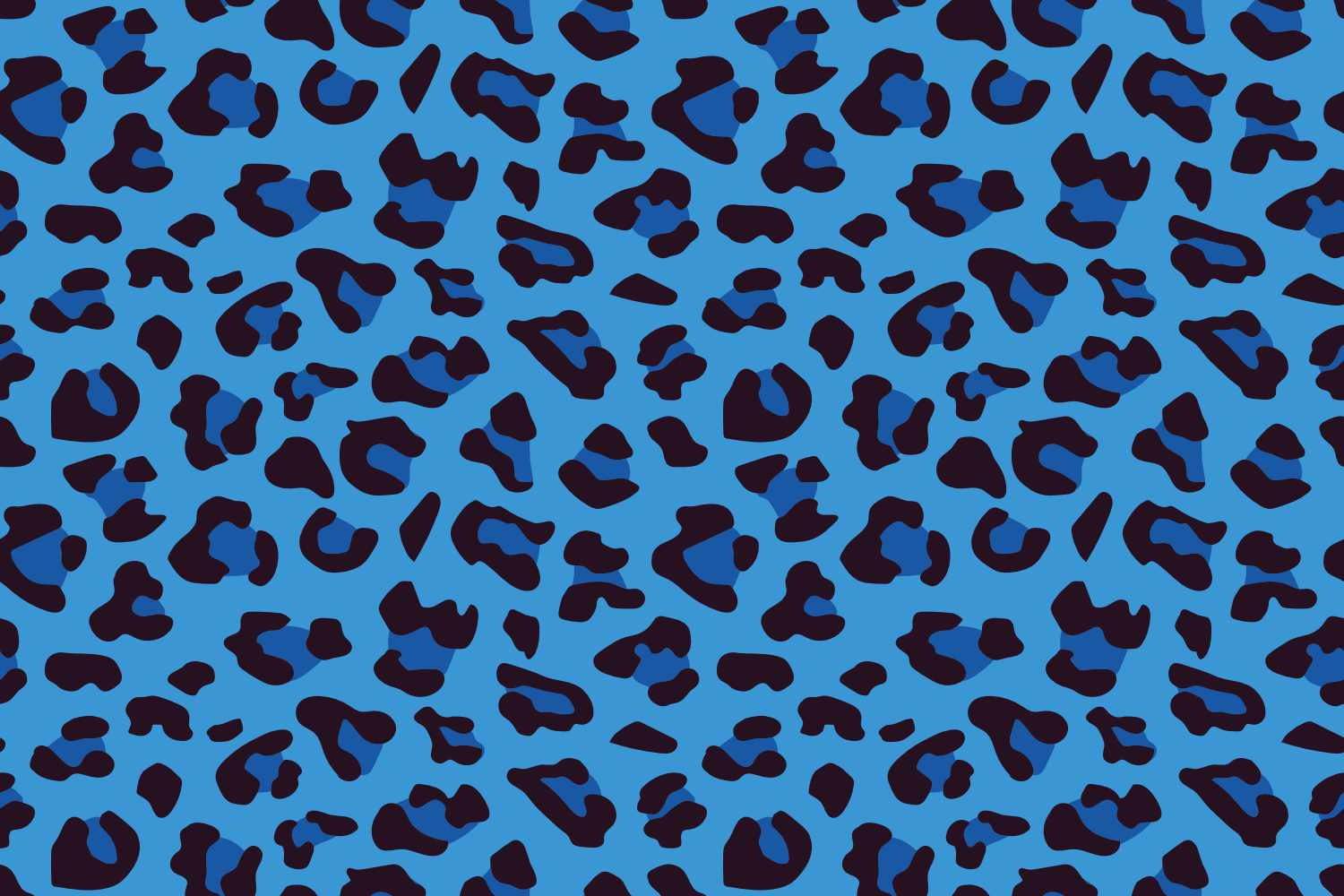 Animal Print Leopard Light Blue Peel and Stick Vinyl Wallpaper