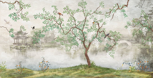 Japanese Painting - Serene Background for Wall Art and Wallpaper Stock  Photo - Image of asian, home: 272008922